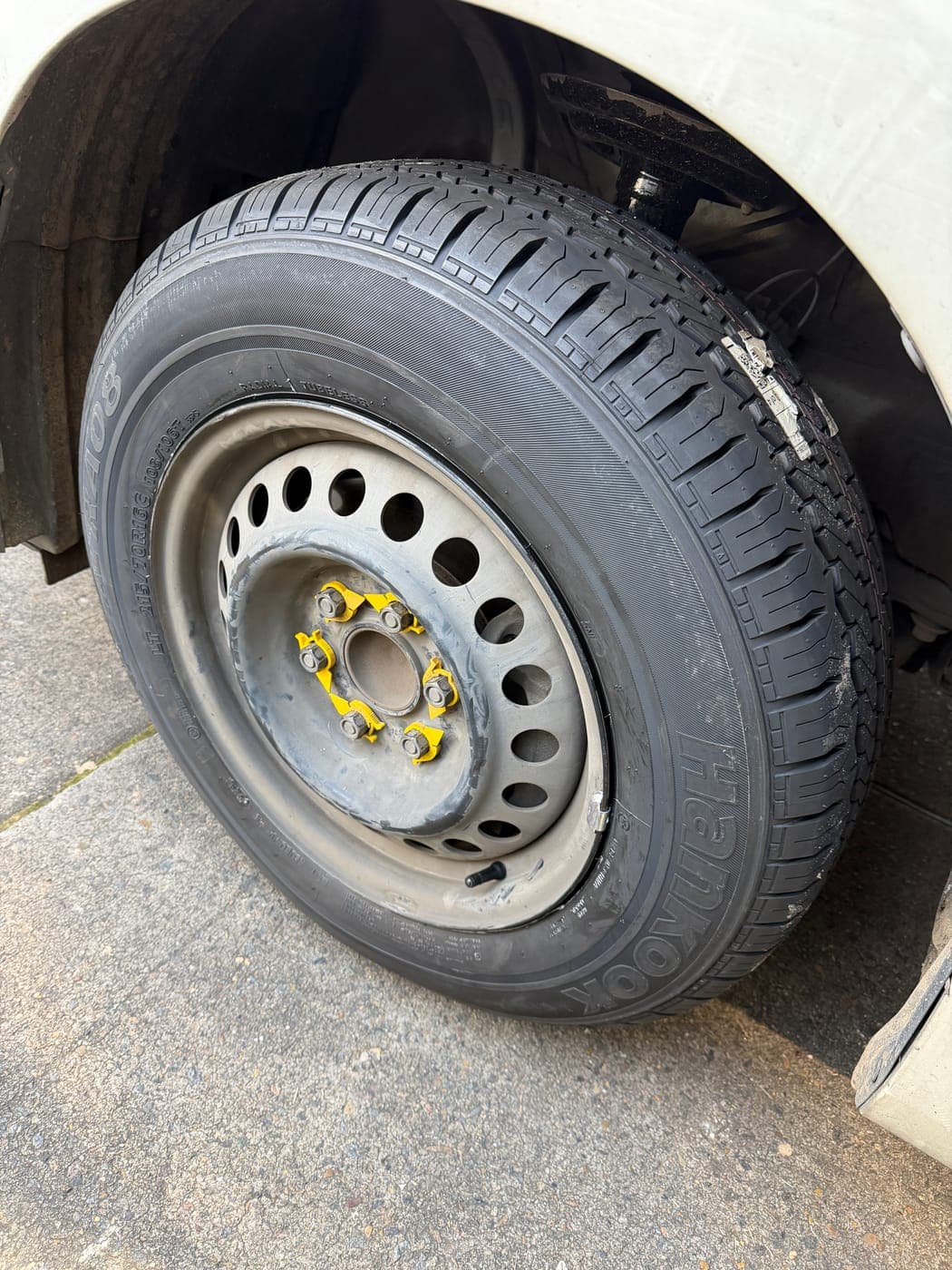 New tyre fitted to a Toyota HiAce van in Bankstown by Top Tier Mobile Tyres