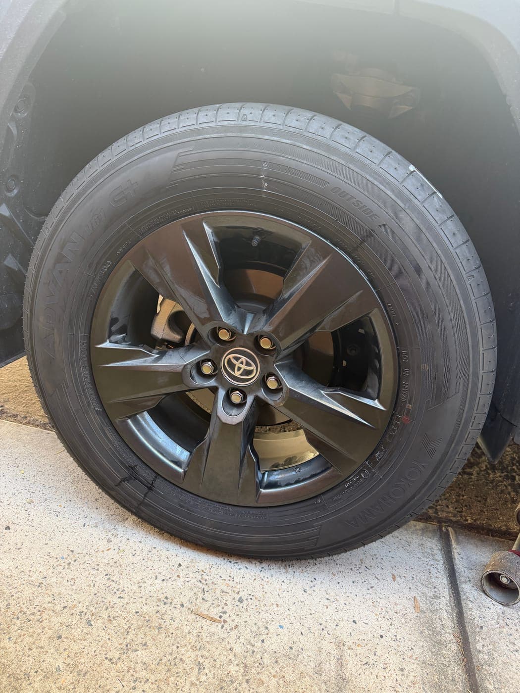 New tyre fitted to a Toyota RAV4 in Bass Hill by Top Tier Mobile Tyres