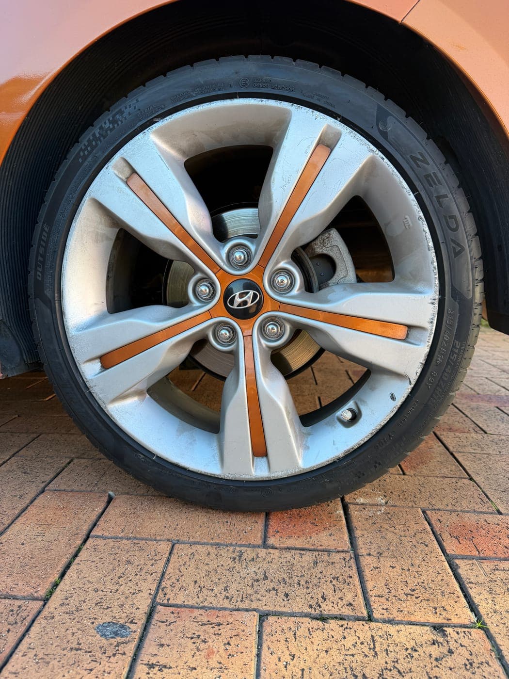New tyre fitted to a Hyundai Veloster in Blacktown by Top Tier Mobile Tyres