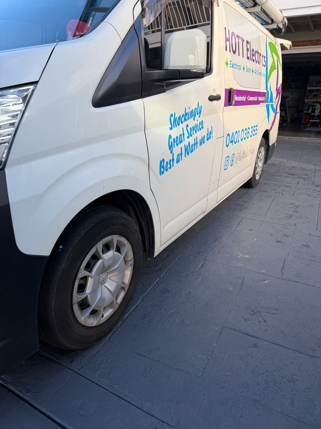 Worn commercial van tyre before a full 4-tyre replacement in Bulli