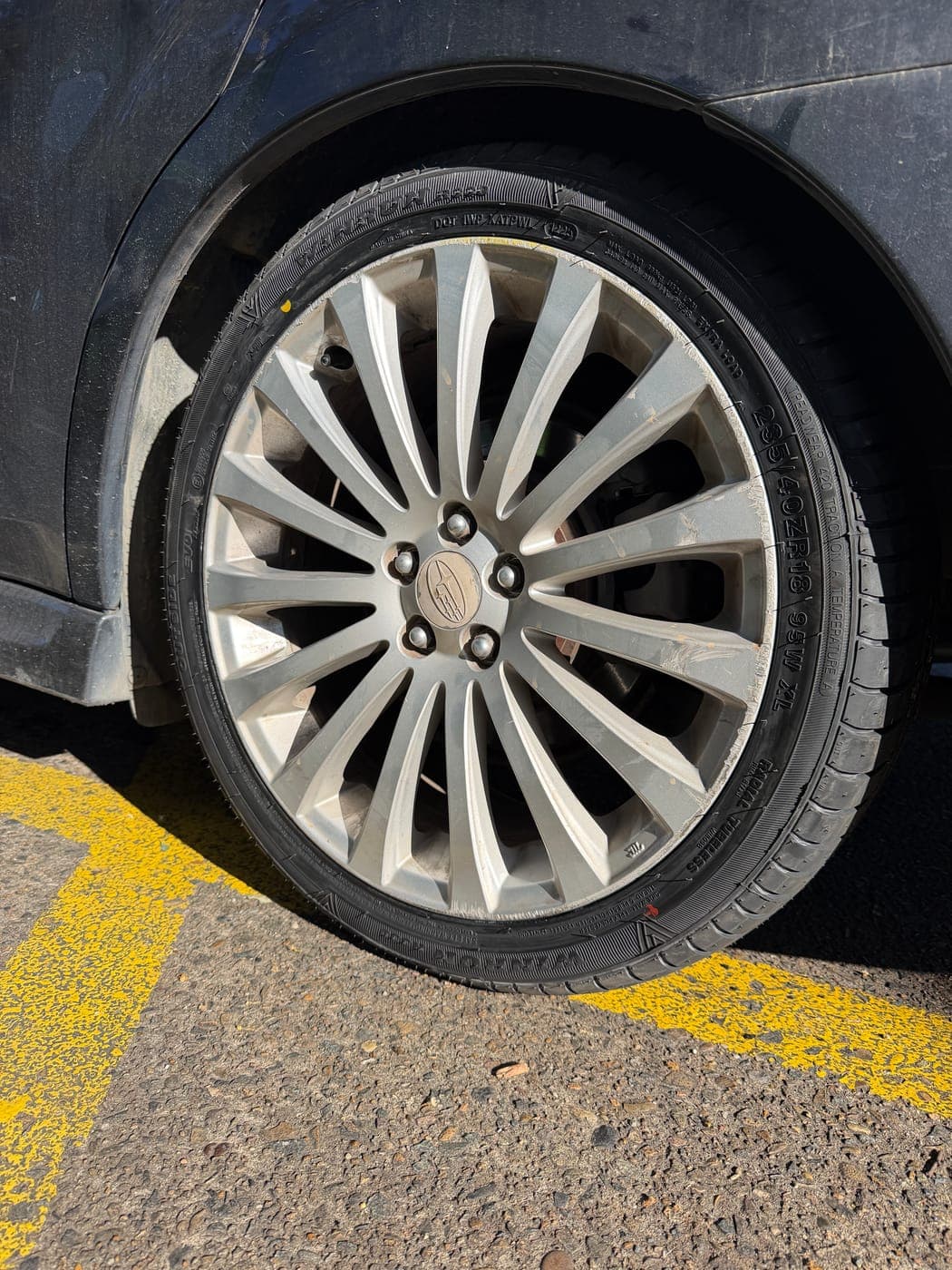 New tyre fitted to a Subaru on Blaxland Road, Campbelltown by Top Tier Mobile Tyres