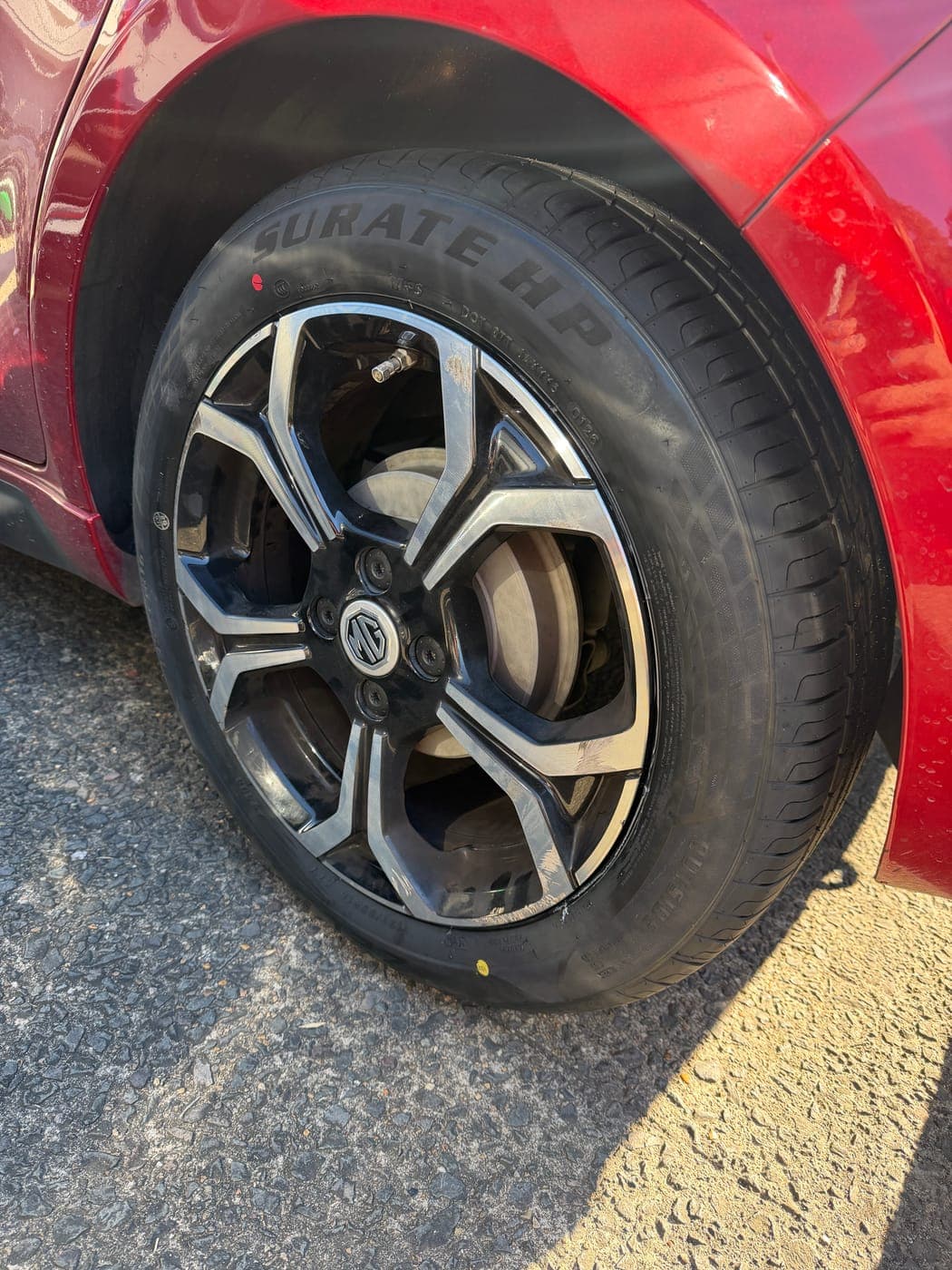New tyre fitted to an MG in Chipping Norton by Top Tier Mobile Tyres
