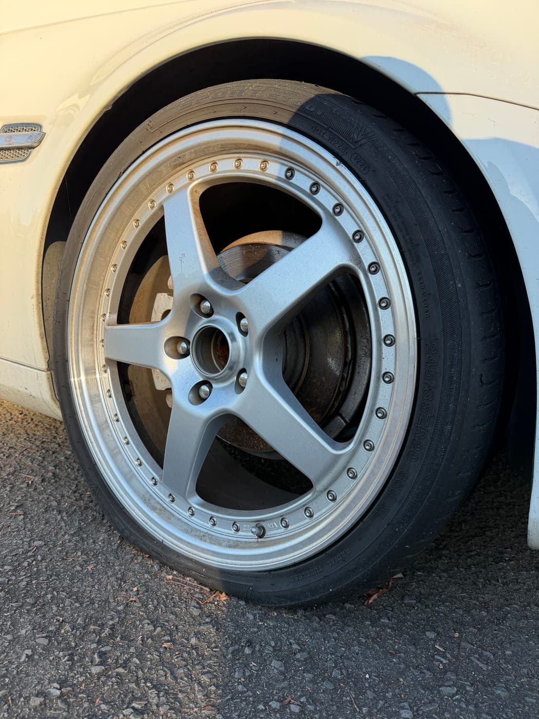 Worn, flat Holden Commodore tyre before replacement in Cranebrook