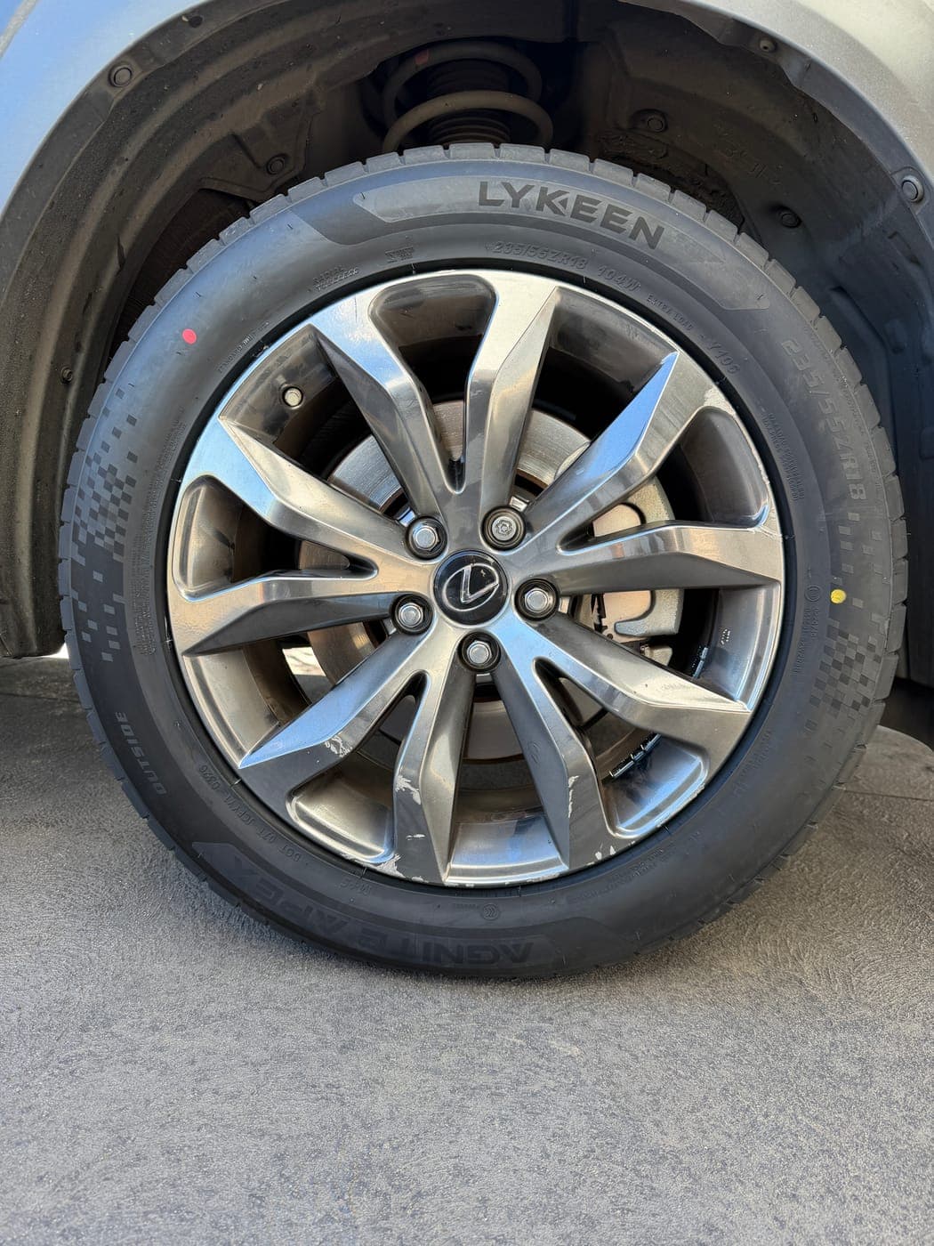 New tyre fitted to a Lexus in Edmondson Park by Top Tier Mobile Tyres
