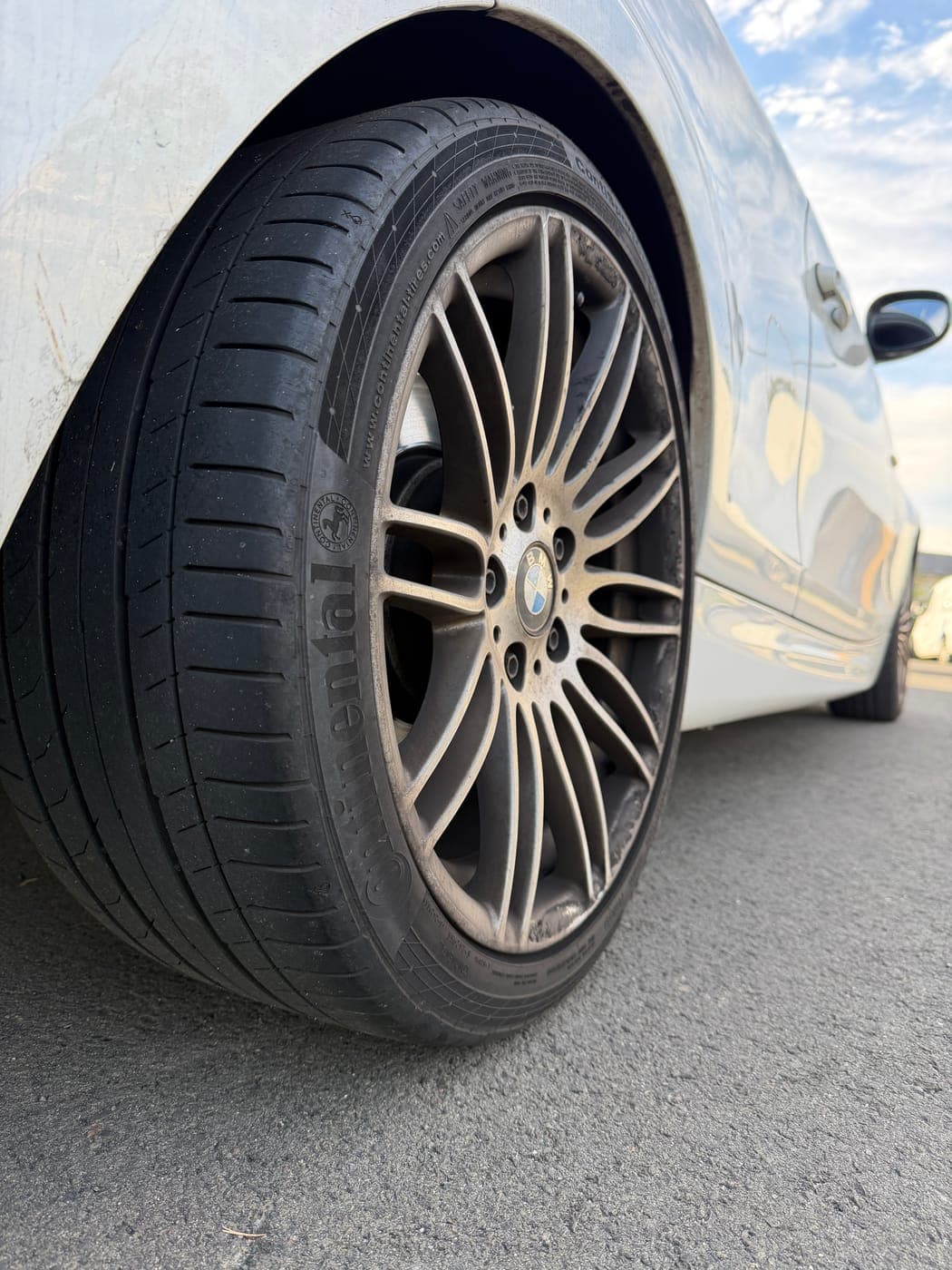 Punctured BMW tyre before replacement in Glenmore Park