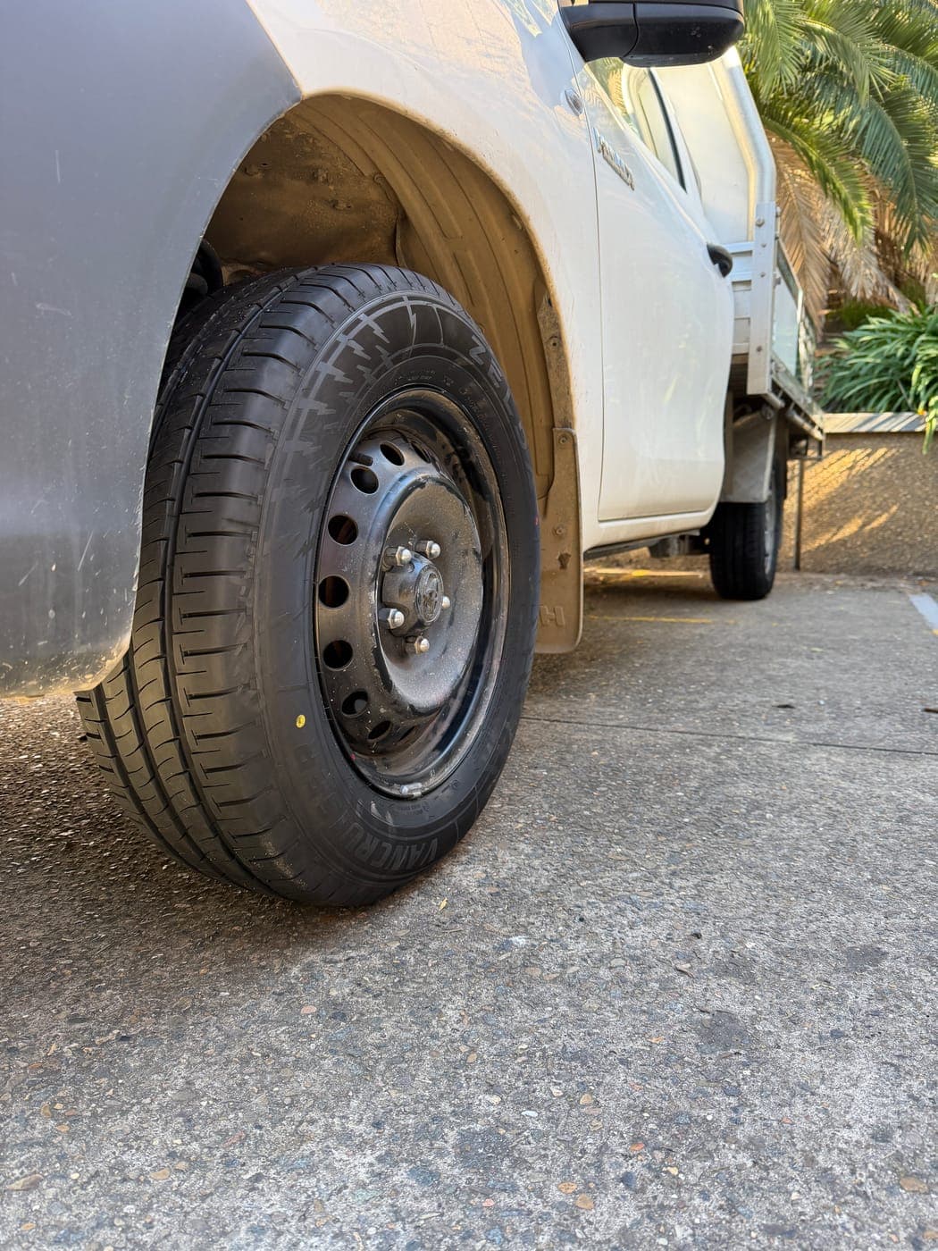 New tyre fitted as part of a 4-tyre set on a Toyota Hilux in Kings Park
