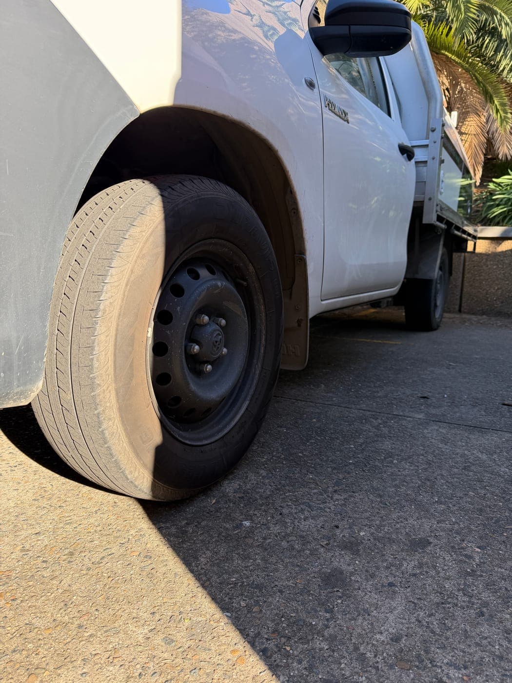 Toyota Hilux before a full 4-tyre replacement in Kings Park