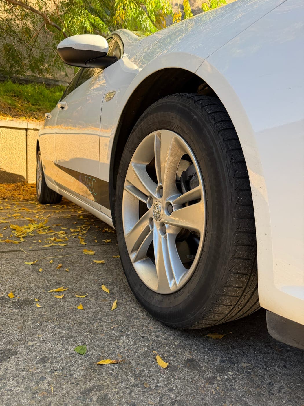 Worn Holden Commodore tyre before replacement in Kings Park