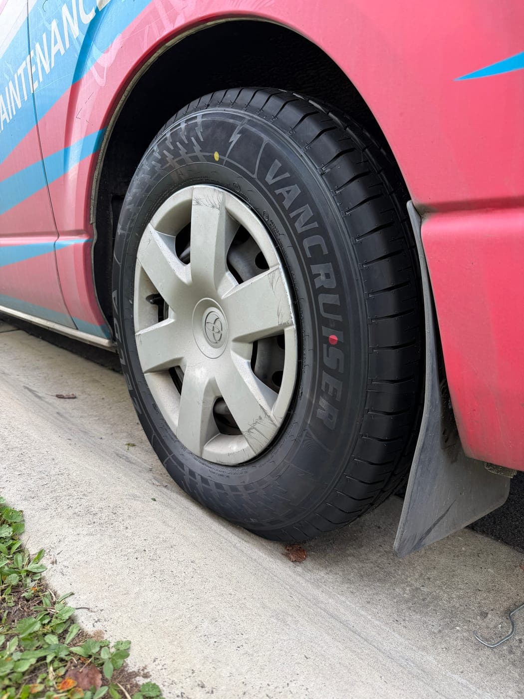 New rear tyre fitted to a Toyota HiAce van in Marsden Park by Top Tier Mobile Tyres
