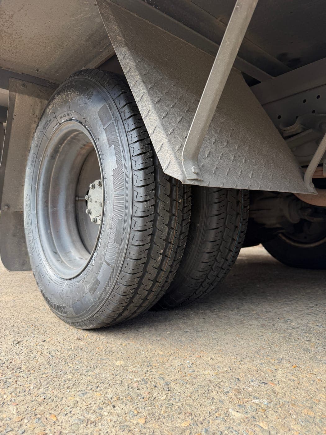 New tyres fitted to a truck in Minto after a blowout by Top Tier Mobile Tyres