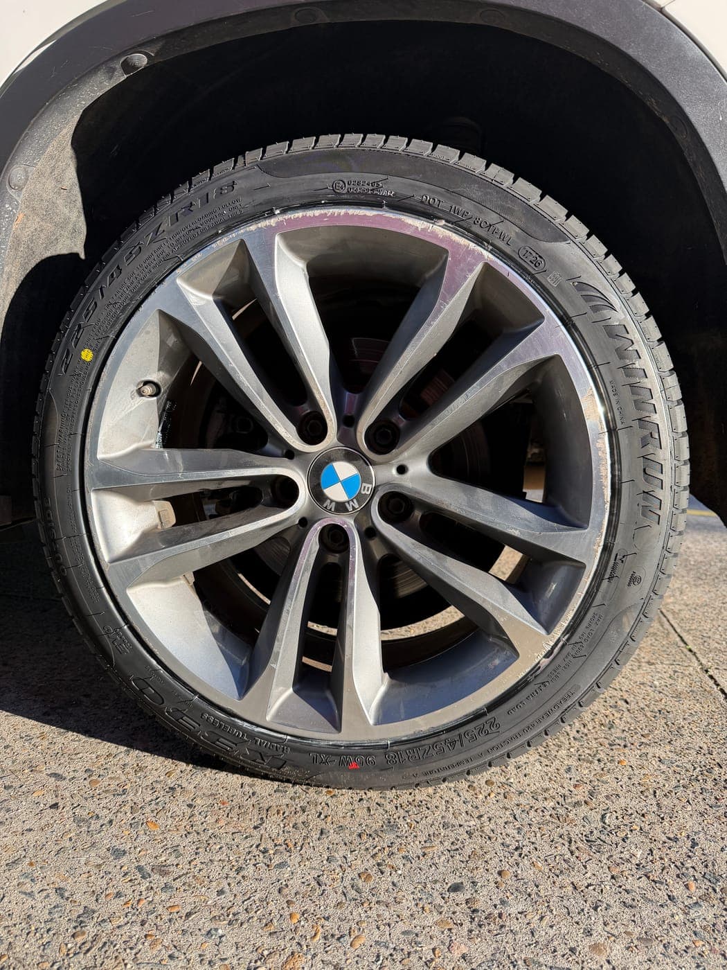 New tyre fitted to a BMW in Minto by Top Tier Mobile Tyres