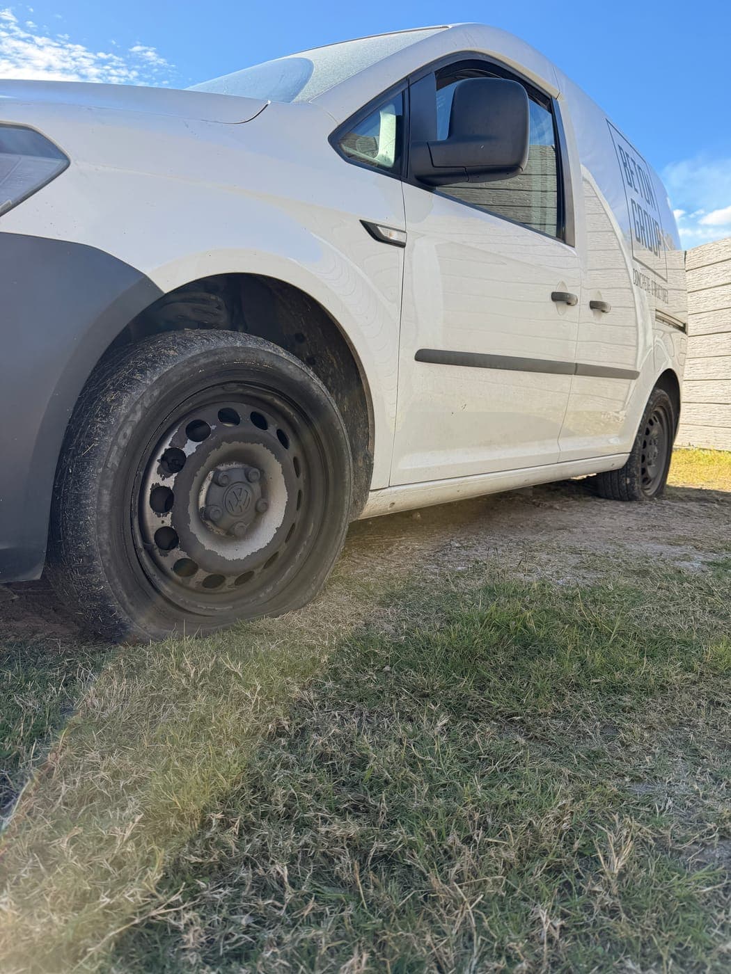 VW Caddy tyre damaged by a kerb strike before replacement in Mulgoa