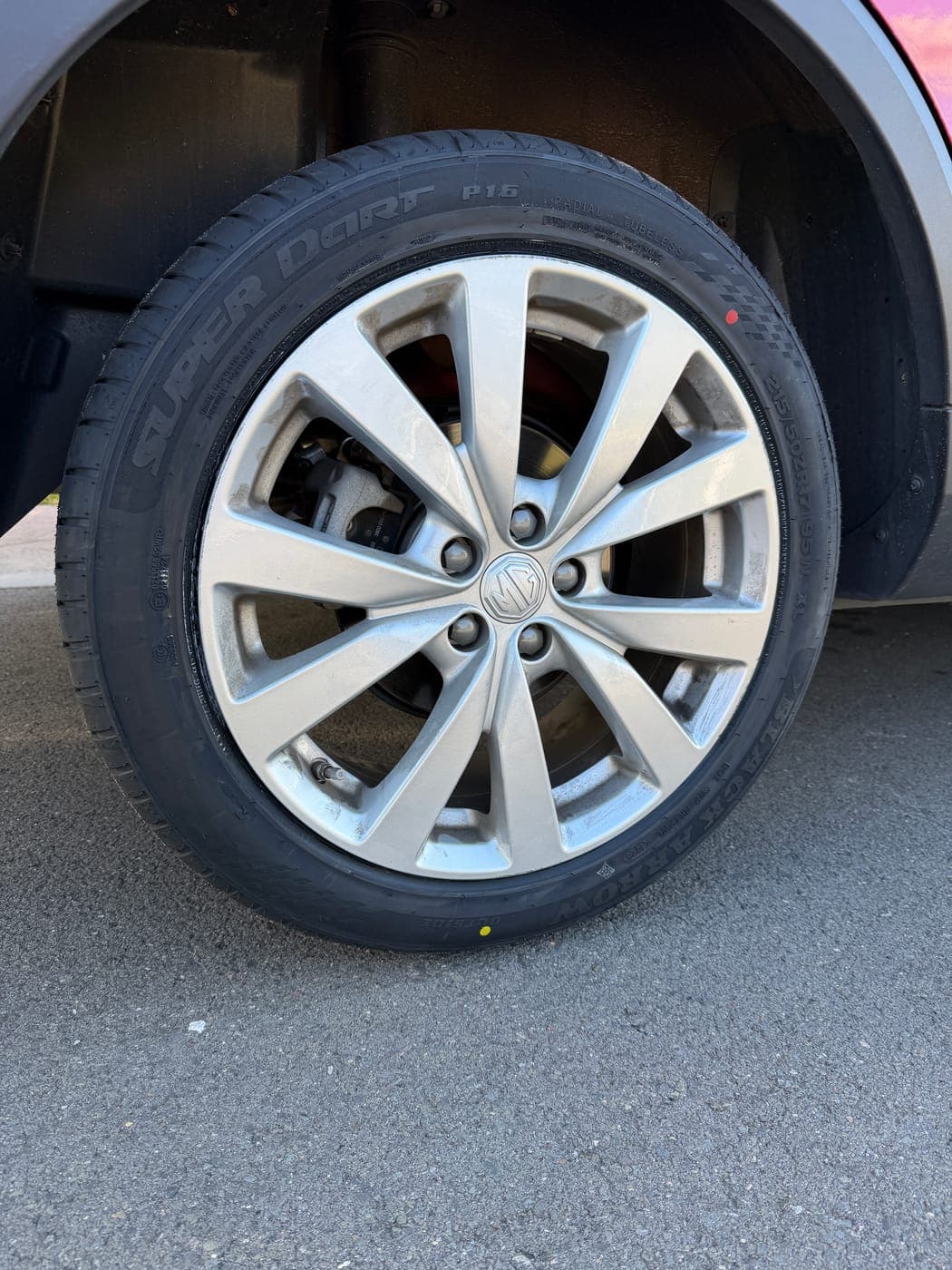 New tyre fitted to an MG in Oran Park by Top Tier Mobile Tyres