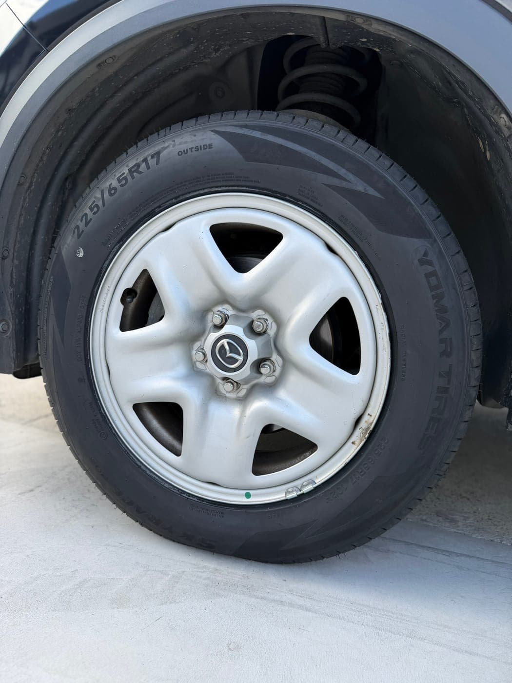 New tyre fitted to a Mazda CX-5 in Unanderra by Top Tier Mobile Tyres
